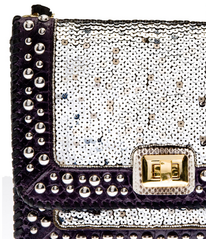 Studded Sequin Satchel