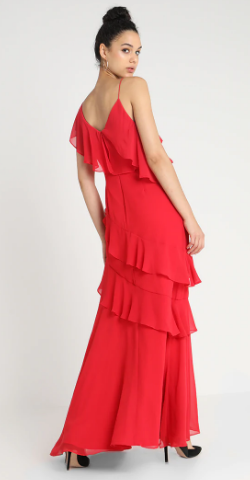 Dvf ruffle sleeve high low maxi dress online